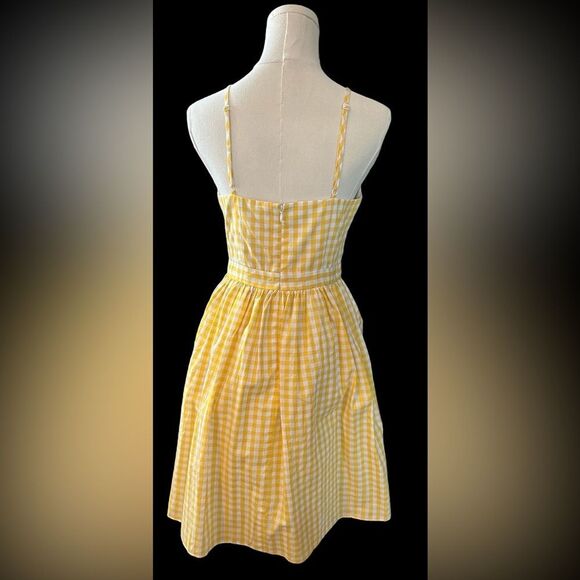 NEW English Factory Yellow Gingham Sun Dress - Picture 2 of 5